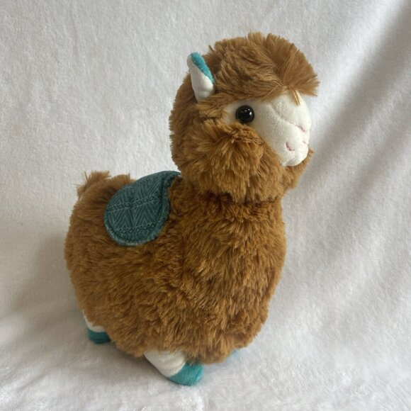 Kellytoy Brown LLAMA w/ Teal SADDLE Stuffed Animal‎ PLUSH SOFT TOY Alpaca - Picture 1 of 5